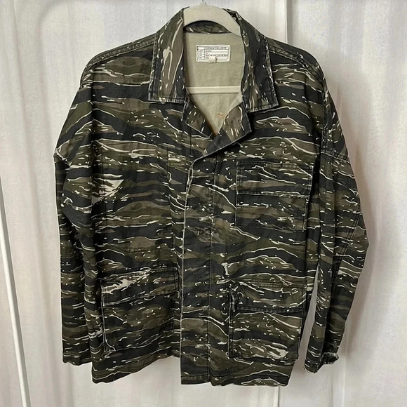 CURRENT/ELLIOT Fatigue Army Jacket Pockets, Size L - Picture 5 of 12